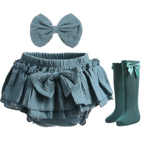 الوليد طفلة التنانير القطنية مع المدمج في السراويل الصغار كشكش أغطية حفاضات الرضع Skorts مع الأقواس مجموعة عصابات رأس in Kuwait