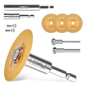 LitKiwi Mini Glasses Cutting Disc,1mm Ultra-Thin Diamond Cutting Blade Wheel,with 2PCS 1/4" Hex Shank,for Cutting Glass, Jade, Crystal, Ceramics and etc.