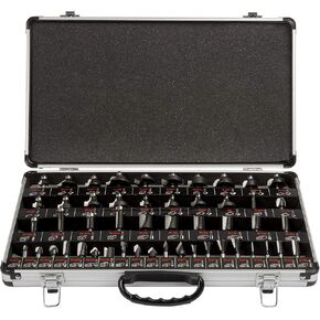 Trend 50 Piece Router Bit Starter Set, 1/4 Inch Shank, Tungsten Carbide Tipped, Aluminum Case Included, SET/SS50X1/4TC