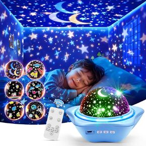 Night Light for Kids, 42 Lighting Modes+6 Flims Night Light Projector, Remote Baby Night Light, 360° Rotate Star Lights for Ceiling, Rechargeable Star Projector for Kids,Timer+Dimmer Kids Night Light