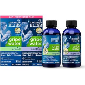 Mommy's Bliss Gripe Water for Babies with Gas, Colic or Stomach Discomfort Day & Night Combo