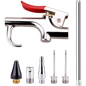 WYNNsky Air Blow Gun Accessory Kit with 5 Interchangeable Nozzles - 7 Pieces Air Compressor Tools Kit