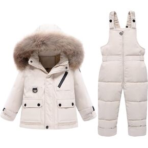 2-Piece Toddler Snow Suit, Baby Snowsuit, Infant Snowsuit Toddler Girl Boy Snowsuit, Kids Winter Coat Snow Pant 2-6T