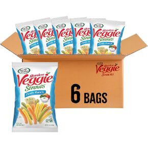 Sensible Portions Veggie Straws, Zesty Ranch Flavor, Gluten-Free Chips, Individual Snacks, 2.25 Ounce Bag, 6-Pack in Saudi Arabia