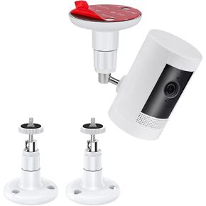 2 Pack Adjustable Ceiling Wall Mount Kit for Plug-in Ring HD Security Camera&Stick Up Cam Battery,Indoor Outdoor Bracket for Arlo HD/2/3/4, VHB Adhesive or Screw,No Drill