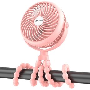 AMACOOL Baby Stroller Fan 20H Work Time Battery Powered Clip on Fan with Flexible Tripod for Car Seat Crib Bike Treadmill Umbrella Wheelchairs