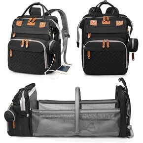 Baby Diaper Bags with Changing Station, Waterproof Diaper Bag Backpack for Moms Dads with USB Charging Port, Baby Shower Gifts, Large Capacity diaper backpack, Grey in Saudi Arabia