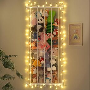 Stuffed Animal Storage, Stuffed Animal Hammock Net for Plushie Toys - Corner Stuffed Animal Zoo, Toy Storage Organizer, Spave Save for Plush Toy Holder, Perfect for Toddler Boys Girls, Wall Décor