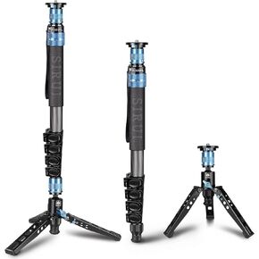 SIRUI P-325FL Carbon Fiber Monopod with Feet, 67" Professional Camera Monopod, Portable Lightweight Travel Monopod for DSLR Camera, Max Load 22lbs, Compatible with Sony Canon Nikon DSLR Camera