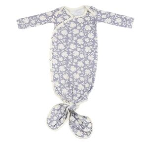 Copper Pearl Baby Gown - Knotted Newborn Sleepers for Baby Boy and Girl, Soft Stretchy Long Sleeve Infant Gowns with Bottom Tie and Hand Mittens, Perfect Hospital Coming Home Outfit (Lacie)