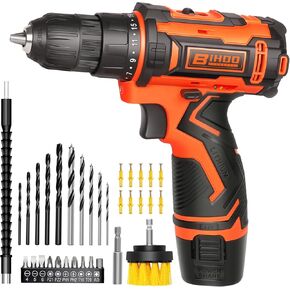 20v Drill Driver Set,Cordless Drill with Battery and Charger,LED Drill Tools Kit,25+1 Torque Setting and 43pcs Drill Bits
