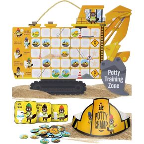 Potty Chart for Toddlers with Tractor Theme - Reusable Potty Training Chart with Rewards, Stickers, and Training Tools - Perfect for Toddler Potty Training