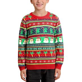 Unisex Kids Ugly Christmas Knit Pattern Pullover Sweater 2-10 Years