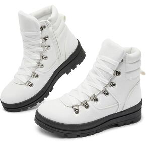 FRACORA Womens Combat Boots Lace Up Ankle Boots Winter Snow Boot Side Zipper Fashion Booties…