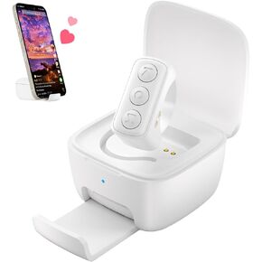 Remote Scrolling Ring for TikTok, 2-in-1 TIK Tok Scroller Ring with Phone Holder, Wireless Page Turner for iPad/iPhone Ebook Reading, Photo Taking Video Recording Remote for iOS Android Devices White