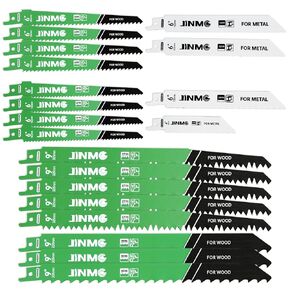 20-Piece Reciprocating Saw Blade Set - 4 Metal & 16 Wood Cutting Saw Blades, Pruner Saw Blades with Organizer Case - Fits Most Brands