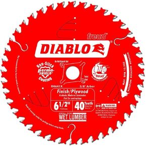 Diablo High-Performance Finish Trim Saw Blade for Wood - 6-1/2" x 40-Teeth, Tico Carbide - D0641X