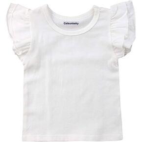 Infant Toddler Baby Girl Top Basic Plain Ruffle T-Shirt Blouse Casual Clothes