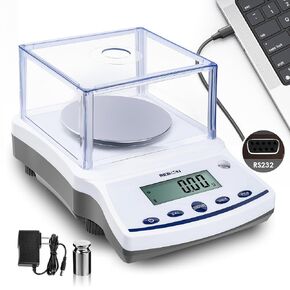 Lab Scale Analytical Balance 3000g x 0.01g High Precision Scale, Scientific Scale 0.01g Accuracy with RS232 Interface, Electronic Scale with Windscreen, Digital Scale Jewelry Scale