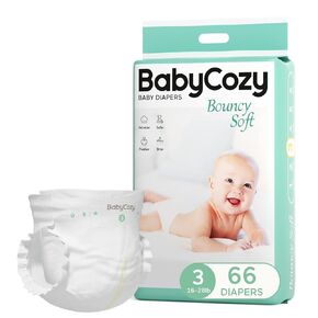 Baby Diapers Portable Pack Size 4(22~37lb), 56 Count Babycozy Bouncy Soft Diapers Disposable Hypoallergenic Diapers to Protect Sensitive Baby Skin
