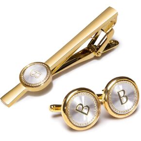Barry.Wang Mens Cufflinks Tie Clip French Stylish Cuff Links Wedding Shirts Cuff Buttons Elegant Gift Necktie Pin
