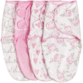 Organic Baby Swaddle Sleep Sacks, 4-Pack for Newborns Baby Essentials | 100% Organic cotton swaddling blanket, Oeko-TEX Certified, Adjustable baby sleep sack 0-3 months, Newborn essentials in Saudi Arabia