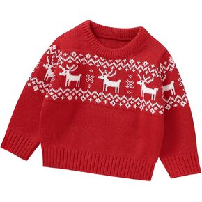 Baby Toddler Girl Boy Sweaters Long Sleeve Knit Christmas Sweater Chunky Crewneck Pullover Tops Winter Clothes
