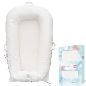 Corduroy Baby Lounger Cover for Dockatot Deluxe + | 100% Cotton Hypoallergenic Newborn Premium Quality Spare Cover(Cover Only) (Grey)