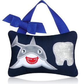 Qunclay Tooth Fairy Pillow with Pocket Kids Tooth Pillow Tooth Keepsake Pouch Tooth Fairy Gifts for Girl and Boy, 3.9 x 5.9 Inches (Cute Style)