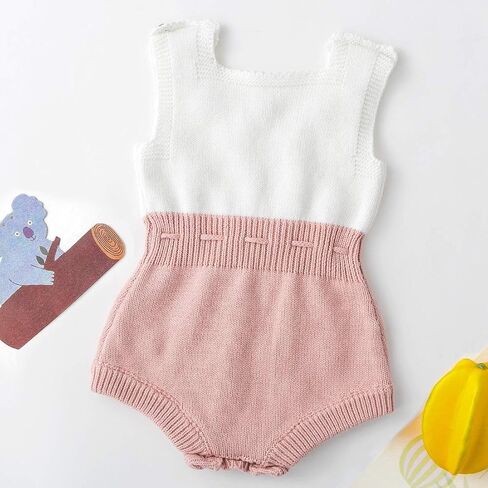 Simplee kids Baby Girl Romper, Sleeveless Pompoms Square Neck | Soft Breathable Cotton, Spring Summer Fall Adjustable Waist One Piece Cute Daily Clothes Outfit, Newborn Infant Girls in Saudi Arabia