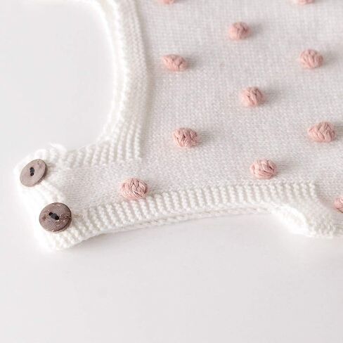 Simplee kids Baby Girl Romper, Sleeveless Pompoms Square Neck | Soft Breathable Cotton, Spring Summer Fall Adjustable Waist One Piece Cute Daily Clothes Outfit, Newborn Infant Girls in Saudi Arabia