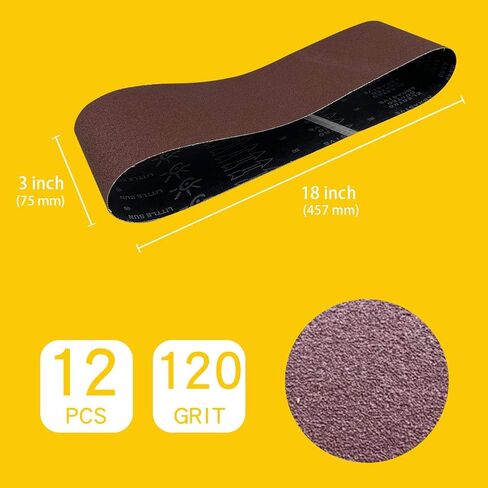 3 x 18 Inch 40 Grit Sanding Belt | Premium Aluminum Oxide Sanding Belt | Premium Sander Sandpaper,12 Pack in Saudi Arabia