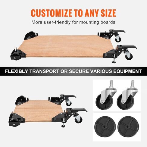VEVOR Mobile Base, 400 lbs Weight Capacity, Adjustable from 12" x 12" to Infinity, Heavy Duty Universal Mobile Base Stand with Swivel Wheels, for Woodworking Equipment, Bandsaw, Power Tools, Machines in Saudi Arabia