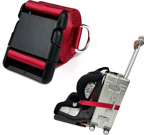 GUCHO Car Seat Belt Travel Strap，Carry-on Luggage into an Airport Car Seat Stroller & Carrier, an Useful Solution for Travel Transfer (Red) in Saudi Arabia