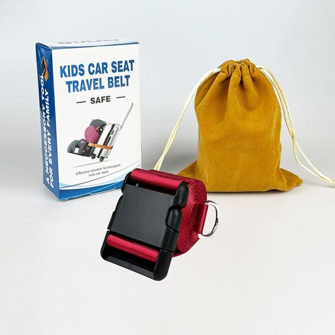 GUCHO Car Seat Belt Travel Strap，Carry-on Luggage into an Airport Car Seat Stroller & Carrier, an Useful Solution for Travel Transfer (Red) in Saudi Arabia