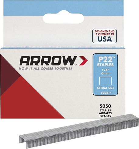 Arrow 224 Heavy Duty P22 Staples for Use with Plier-Type Paper and Bag Staplers in Restaurants, Offices, Classrooms, 5050-Pack, 1/4-Inch Leg Length, 7/16-Inch Crown Width in Saudi Arabia