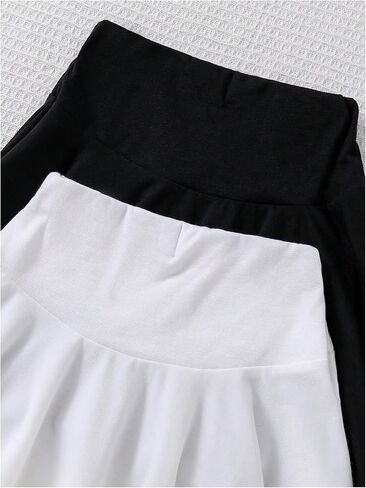 Floerns Toddler Girl's 2 Pcs High Waisted A Line Skirt Flare Ruffle Hem Skater Skirt in Saudi Arabia
