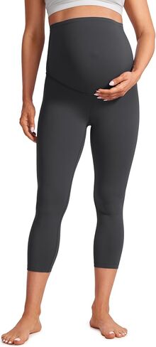 CRZ YOGA Womens Butterluxe Maternity Capris Leggings 21" - Crop Pants Over The Belly Workout Active Yoga Pregnancy Soft in Saudi Arabia