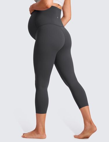 CRZ YOGA Womens Butterluxe Maternity Capris Leggings 21" - Crop Pants Over The Belly Workout Active Yoga Pregnancy Soft in Saudi Arabia