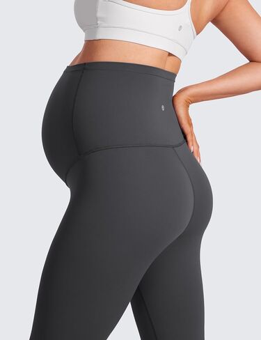 CRZ YOGA Womens Butterluxe Maternity Capris Leggings 21" - Crop Pants Over The Belly Workout Active Yoga Pregnancy Soft in Saudi Arabia
