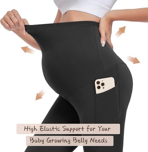 FULLSOFT 3 Pack Women’s Maternity Leggings Over The Belly-High Waisted Workout Pregnancy Yoga Pants Pockets in Saudi Arabia