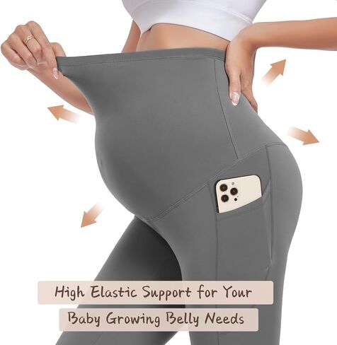 FULLSOFT 3 Pack Women’s Maternity Leggings Over The Belly-High Waisted Workout Pregnancy Yoga Pants Pockets in Saudi Arabia
