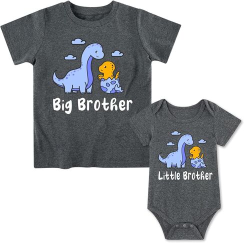 Funnycokid Big Brother Little Brother Matching Outfits Toddler Lil Bro Boy Shirts Set Baby Gifts Clothes in Kuwait