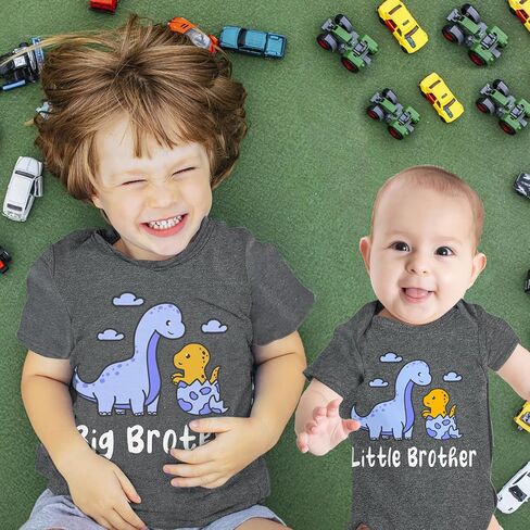Funnycokid Big Brother Little Brother Matching Outfits Toddler Lil Bro Boy Shirts Set Baby Gifts Clothes in Kuwait