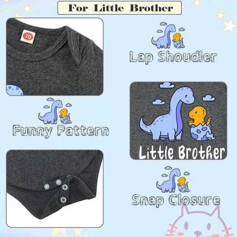 Funnycokid Big Brother Little Brother Matching Outfits Toddler Lil Bro Boy Shirts Set Baby Gifts Clothes in Kuwait