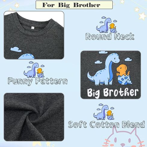 Funnycokid Big Brother Little Brother Matching Outfits Toddler Lil Bro Boy Shirts Set Baby Gifts Clothes in Kuwait
