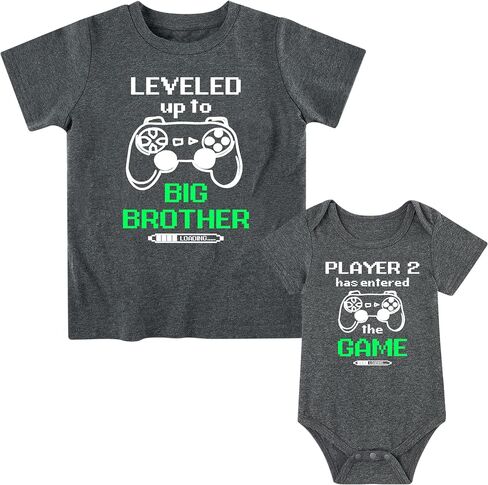 Funnycokid Big Brother Little Brother Matching Outfits Toddler Lil Bro Boy Shirts Set Baby Gifts Clothes in Kuwait