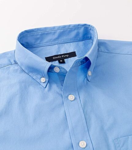 Double Pump Mens Button Down Shirts Cotton Long Sleeve Shirts Regular Fit in Kuwait