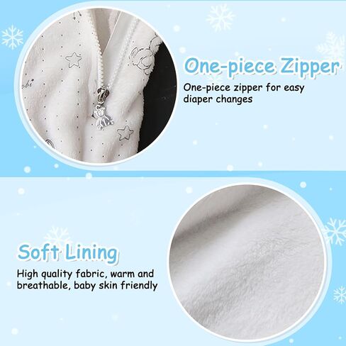Fairy Baby Newborn Baby Bear Suit Thin Fleece Footie Romper Snowsuit Hooded Jumpsuit Bodysuit Winter Clothes Boy Girl 0-12M in Saudi Arabia