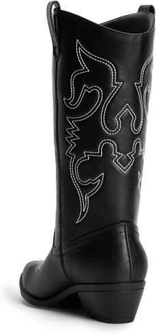 DREAM PAIRS Women's Cowboy Boots Pull On Cowgirl Boots Mid Calf Western Boots in Saudi Arabia